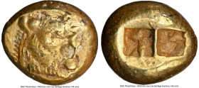 LYDIAN KINGDOM. Alyattes or Walwet (ca. 610-546 BC). EL third-stater or trite (12mm, 4.73 gm). NGC Choice VF 4/5 - 3/5, marks. Lydo-Milesian standard,...