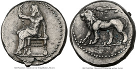 SELEUCID KINGDOM. Seleucus I Nicator, as Satrap (312-281 BC). AR stater (22mm, 15.64 gm, 4h). NGC Choice VF 3/5 - 3/5, flan flaw. Babylon II, the "Nat...