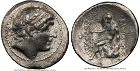 SELEUCID KINGDOM. Antiochus II Theos (261-246 BC). AR tetradrachm (30mm, 16.36 gm, 12h). NGC VF 5/5 - 3/5. Myrina. Diademed head of Antiochus I, rejuv...