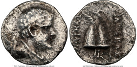 BACTRIAN KINGDOM. Eucratides I (ca. 170-145 BC). AR obol (11mm, 12h). NGC VF. Diademed, draped bust of Eucratides I right, seen from front / ΒΑΣΙΛΕΩΣ-...