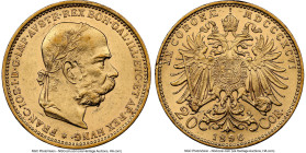 Franz Joseph I gold 20 Corona 1896 AU58 NGC, Vfienna mint, KM2806, Fr-504. HID09801242017 © 2024 Heritage Auctions | All Rights Reserved