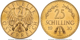 Republic gold Prooflike 25 Schilling 1930 PL64 NGC, Vienna mint, KM2841, Fr-521. HID09801242017 © 2024 Heritage Auctions | All Rights Reserved