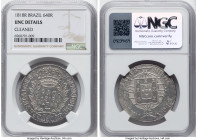 Pair of Certified Multiple Reis NGC, 1) Joao VI 640 Reis 1818-R - UNC Details (Cleaned), Rio de Janeiro mint, KM325.2 2) Maria I 320 Reis 1802-R - AU ...