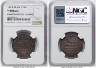 Pair of Certified Assorted Issues NGC, 1) Joao Prince Regent 20 Reis 1816-B - VF Details (Environmental Damage), Bahia mint, KM233.2 2) Republic 2000 ...