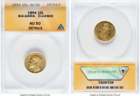 Ferdinand I gold 10 Leva 1894-KB AU50 Details (Cleaned) ANACS, Kremnitz mint, KM19, Fr-4. HID09801242017 © 2024 Heritage Auctions | All Rights Reserve...