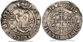 The Order of St. John at Rhodes. Juan Fernandez de Heredia Gigliato ND (1376-1396) XF45 NGC, 3.77gm. Knights of Rhodes. Grand Master kneeling before c...