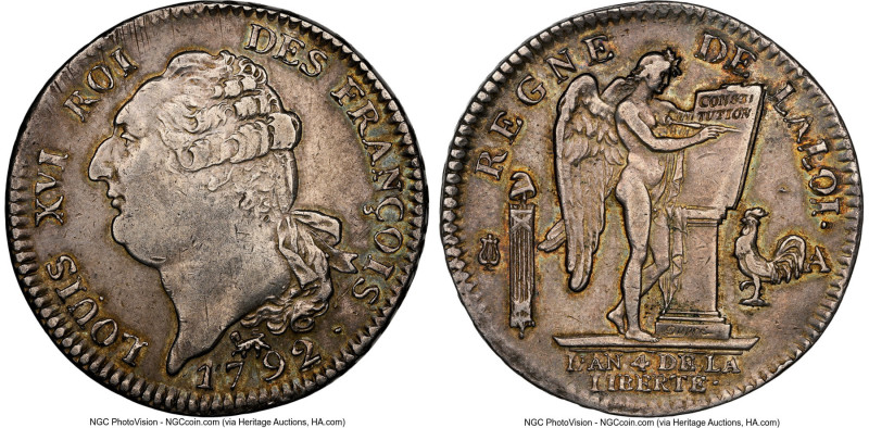 Louis XVI Ecu L'An 4 (1792)-A AU55 NGC, Paris mint, KM615.1, Dav-1335. HID098012...