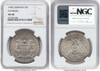 Hamburg. Free City 5 Mark 1900-J AU58 NGC, Hamburg mint, KM610. HID09801242017 © 2024 Heritage Auctions | All Rights Reserved