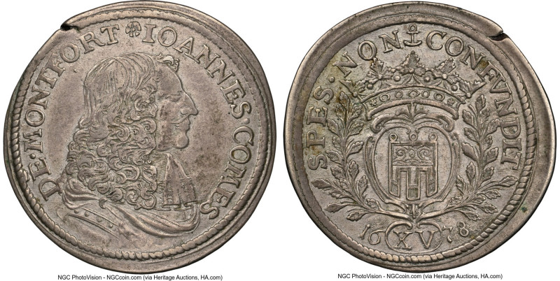 Montfort. Johann VIII 15 Kreuzer 1678 XF45 NGC, Langenargen mint, KM53. HID09801...