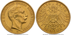 Prussia. Wilhelm II gold 20 Mark 1911-A MS62 NGC, Berlin mint, KM521. HID09801242017 © 2024 Heritage Auctions | All Rights Reserved