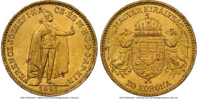 Franz Joseph I gold 20 Korona 1895-KB MS62 NGC, Kremnitz mint, KM486, Huszar-2198. HID09801242017 © 2024 Heritage Auctions | All Rights Reserved