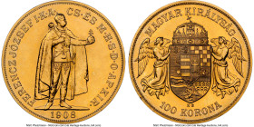 Franz Joseph I gold Restrike 100 Korona 1908-KB MS65 NGC, Kremnitz mint, KM491, Fr-249R. HID09801242017 © 2024 Heritage Auctions | All Rights Reserved...