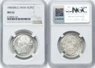 British India. Victoria Pair of Certified Rupees 1840 (b & c) MS62 NGC, Calcutta mint, KM458.1. HID09801242017 © 2024 Heritage Auctions | All Rights R...