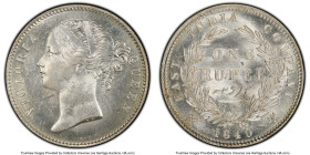 British India. Victoria Rupee 1840-(c or b) MS63 PCGS, Calcutta mint, KM458.1, S-3.33. HID09801242017 © 2024 Heritage Auctions | All Rights Reserved