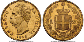 Umberto I gold 20 Lire 1889-R MS63 NGC, Rome mint, KM21, Fr-21. HID09801242017 © 2024 Heritage Auctions | All Rights Reserved