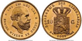 Willem III gold 10 Gulden 1877 MS66 NGC, KM106. HID09801242017 © 2024 Heritage Auctions | All Rights Reserved