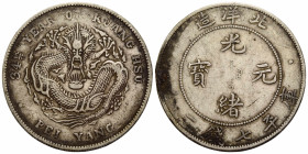 Kaiserreich / Empire
Chihli Provinz, Kuang-hsü Dollar / Yuan Yuan, Years 34, 1908. Tientsin Mint. 39.0 mm. Silber / Silver 0.900. Years 34 Tientsin M...
