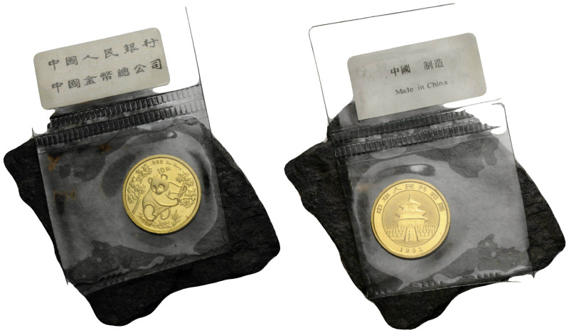 Republik / Republic
 10 Yuan 1992. 17.5 mm. 1/10 oz. Gold 0.999. Panda. Panda B...