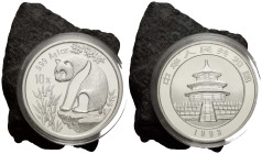 Republik / Republic
 10 Yuan 1993. 1 Unze Silber / 1 oz.Silver .999, Panda. In Originalkapsel / In original capsule. KM 485. 31.10 g. Polierte Platte...