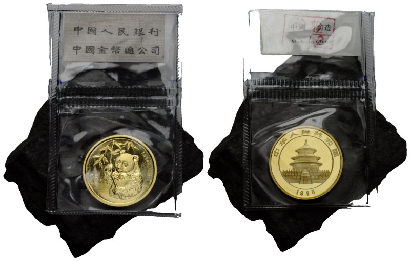 Volksrepublik / People's Republic
 25 Yuan 1995. 22.0 mm. 1/4 oz/Unze Gold .999...