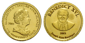 Elizabeth II. 1952-2022 1 Dollar 2005. 11.0 mm. Gold .99999. Benedict XVI. 0.50 g. Polierte Platte / Proof. Vorzüglich / Extremely fine.