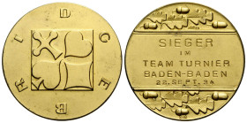 Baden-Baden
 Silber vergoldet / Silver gold plated 1934. 34.0 mm. Punze / Punch 990. BRIDGE Rv. Legend: SIEGER / IM / TEAM TURNIER / BADEN-BADEN / 22...