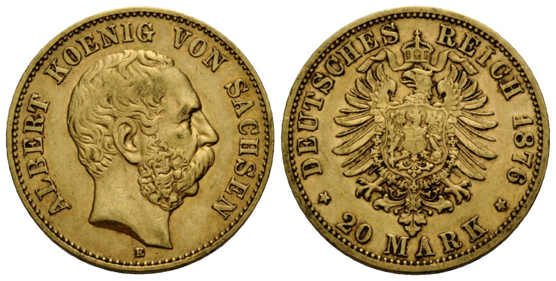 Kaiserreich / Empire Sachsen, Königreich
Albert, 1873-1902 20 Mark 1876 E, Dres...