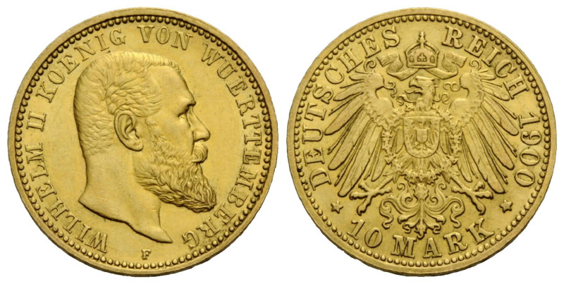 Kaiserreich / Empire Württemberg, Königreich
Wilhelm II. 1891-1918 10 Mark 1900...