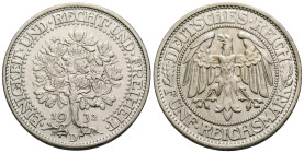 Weimarer Republik / Weimar Republic
 5 Reichsmark 1932 D, Munich. 36.0 mm. Silber / Silver 0.500. KM 56. 25.00 g. Vorzüglich / Extremely fine.