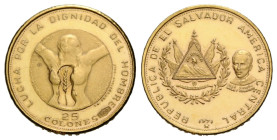 Republik, seit 1841 25 Colones 1971. Mexican Mint. 15.3 mm. Gold 0.900. 150. Jahrestag der Unabhängigkeit / 150th Anniversary of Salvadoran Independen...
