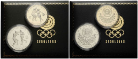 Seoul
 2000 & 1000 Won 1988. Korea Security Printing and Minting Corp. 2,000 Won 17.0 g. 33.0 mm & 1,000 Won 12.0 g 30.0 mm. In Kapseln mit Zertifika...