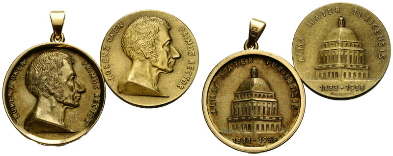 Zürich
 Vergoldete Medaille / Gilt medal 1958. 29.0 mm. (eine Medaille mit Fass...