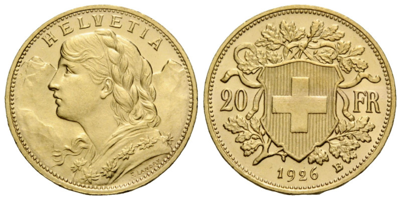 Eidgenossenschaft / Confederation Bundesmünzen / Federal Coins
 20 Franken 1926...