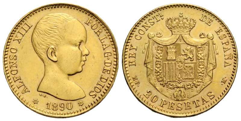 Königreich / Kingdom
Alfonso XIII. 1886-1931 20 Pesetas 1890. 21.0 mm. Gold 0.9...