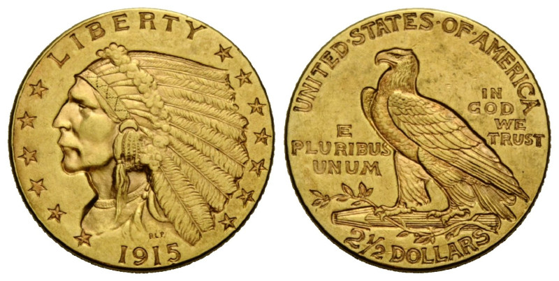 Federal republic (1776-date)
 2 1/2 Dollars 1915. 18.0 mm. Gold 0.900. Indian H...