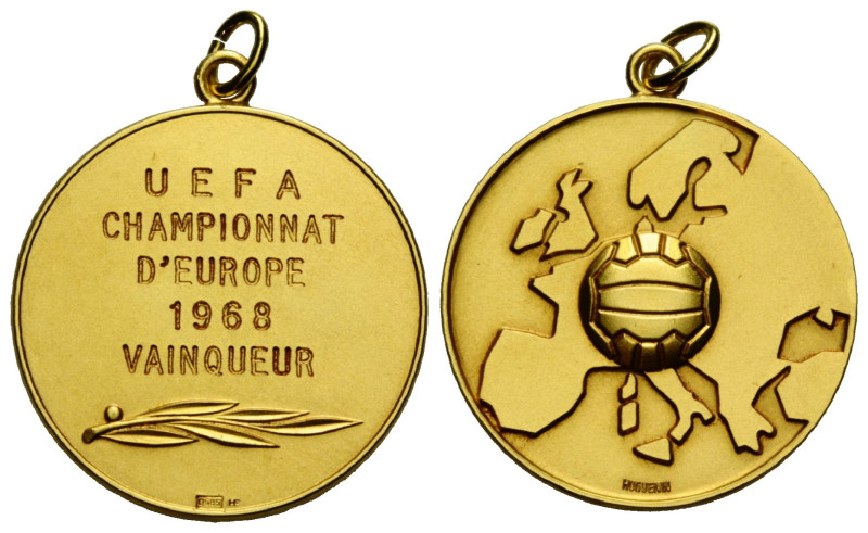 Medaillen / Medals
 Goldmedaille / Gold medal 1968. 30.0 mm. Gold 0.585. Fussba...