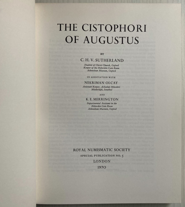 Sutherland C.H.V. - The cistophori of Augustus. London, 1970. Tela ed. pp. 134, ...