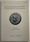 Bank Leu Auktion 6. Griechische bronzemunzen unteritaliens und siziliens. Sammlung Tom Virzi. Zurigo, 8 maggio 1973. Brossura ed. pp. 31, lotti 300, t...