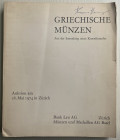 Bank Leu Munzen und Medaillen AG, Griechische Munzen aus der Sammlung eines Kunstfreundes. Zurich, 28 May 1974. Brossura ed. pp. 372, lotti 253, ill. ...