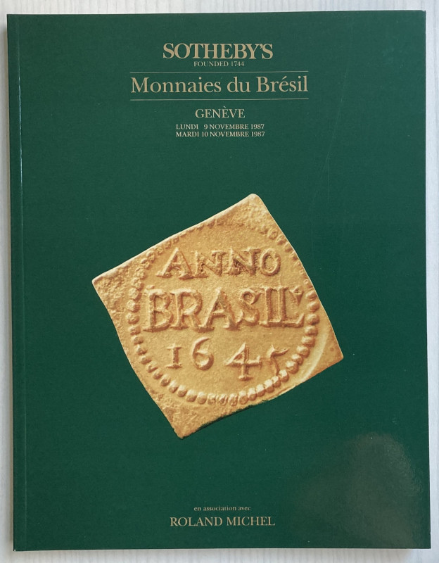 Sotheby's, Monnaies du Bresil. Geneve, 9-10 November 1987. Brossura ed. pp. 88, ...