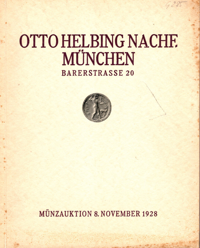 HELBING Otto. - Munchen, 8 - November, 1928. Griechische munzen aus auslandische...