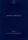 ARETUSA S.A. - Asta 1. - Lugano, 18 - Settembre, 1993. Monete antiche, importante serie di monete Repubblicane romane, medioevali, medaglie. Pp. 64, n...