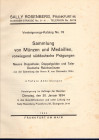 ROSENBERG S. - Katalog, 78. Frankfurt am Main, 30 - Januar, 1934. Sammlung munzen und medaillen sudeutsche, Sammlung K. Von Steinwehr, Koln. Pp. 54, n...
