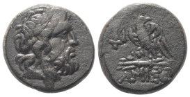 Pontos. Amisos.

 Bronze. Ca. 85 - 65 v. Chr.
Vs: Kopf des Zeus mit Lorbeerkranz rechts.
Rs: Adler auf Blitzbündel nach links stehend, Kopf nach r...