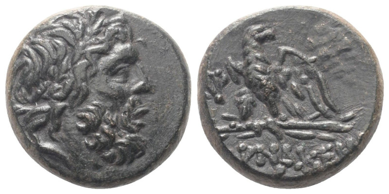 Pontos. Pharnakeia.

 Bronze. Ca. 100 - 65 v. Chr.
Vs: Kopf des Zeus mit Lorb...