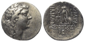 Königreich Kappadokien. Ariarathes IX. (101 - 85 v. Chr.).

 Drachme (Silber). 90 / 89 v. Chr. (Jahr 12). Eusebeia.
Vs: Kopf des Ariarathes mit Dia...