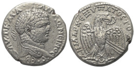 Seleukis und Pierien. Antiochia am Orontes. Caracalla (197 - 217 n. Chr.).

 Tetradrachme (Billon). Ca. 215 - 217 n. Chr.
Vs: Büste in Vorderansich...