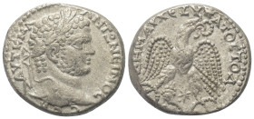 Seleukis und Pierien. Antiochia am Orontes. Caracalla (197 - 217 n. Chr.).

 Tetradrachme (Billon). Ca. 215 - 217 n. Chr.
Vs: Kopf mit Lorbeerkranz...