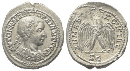 Seleukis und Pierien. Antiochia am Orontes. Gordianus III. (238 - 244 n. Chr.).

 Tetradrachme (Billon). 238 - 240 n. Chr.
Vs: Büste in Rückansicht...