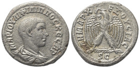 Seleukis und Pierien. Antiochia am Orontes. Philippus II. als Caesar (244 - 247 n. Chr.).

 Tetradrachme (Billon). 244 n. Chr.
Vs: Büste in Rückans...